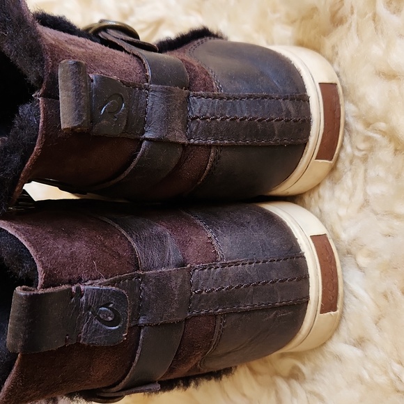 Olukai Pehuea Hulu Sheepskin Brown Leather Bootie Sneaker Size 8.5 - Picture 4 of 8